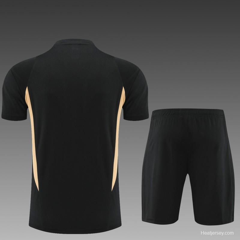 23 24 Real Madrid Black Short Sleeve+Shorts