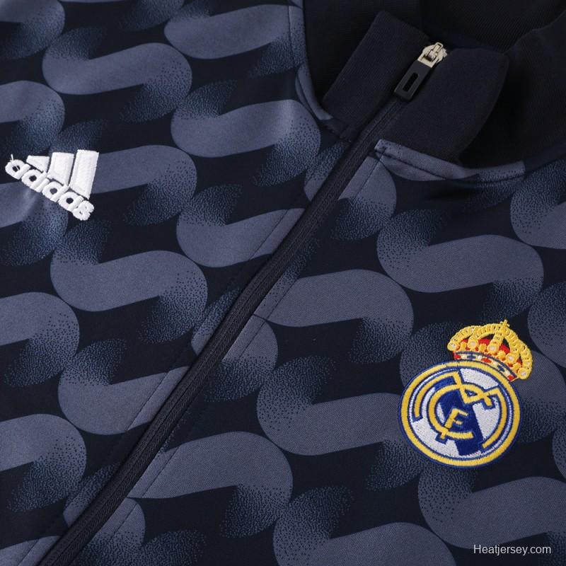 23/24 Real Madrid Black Full Zipper Jacket+Pants