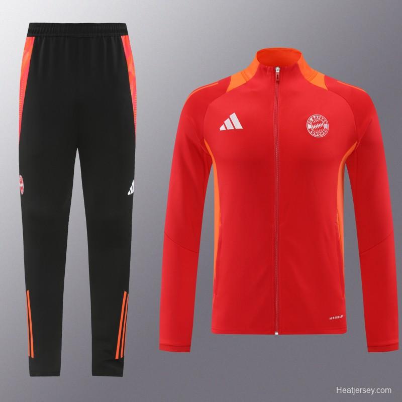 24/25 Bayern Munich Red Full Zipper Jacket +Long Pants