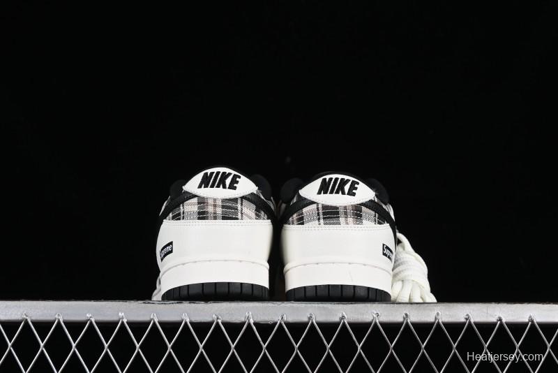Nike SB Dunk Low Supreme Plaid Colorway Low-Top Casual Skateboarding Shoes - SU1098-061