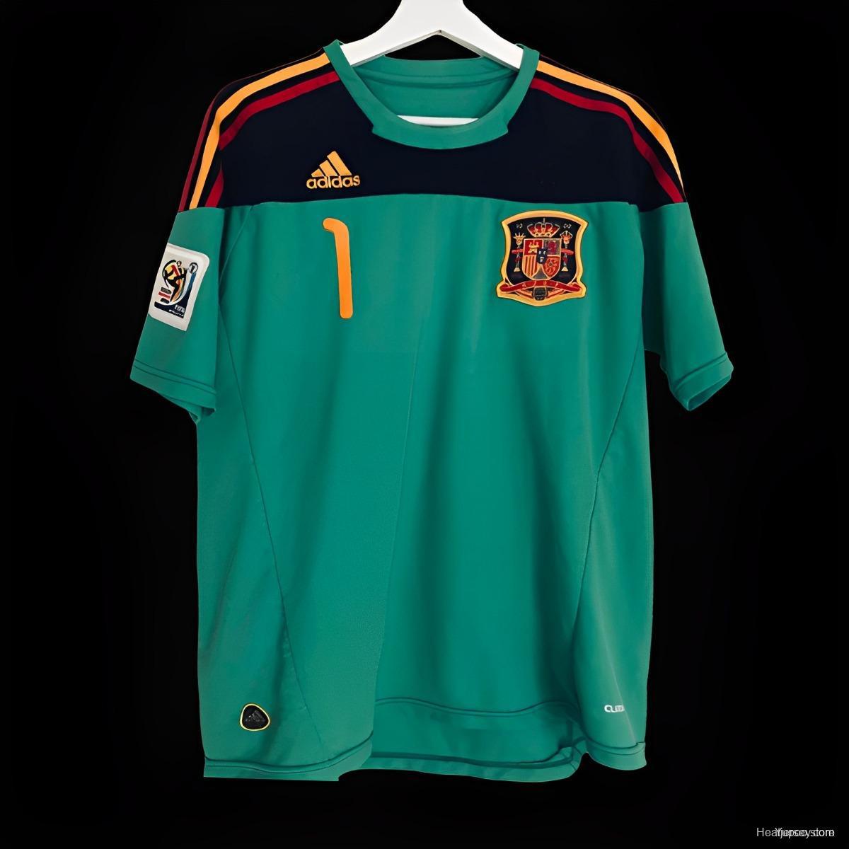 Retro 2010 Spain Green Goalkeeper Jersey