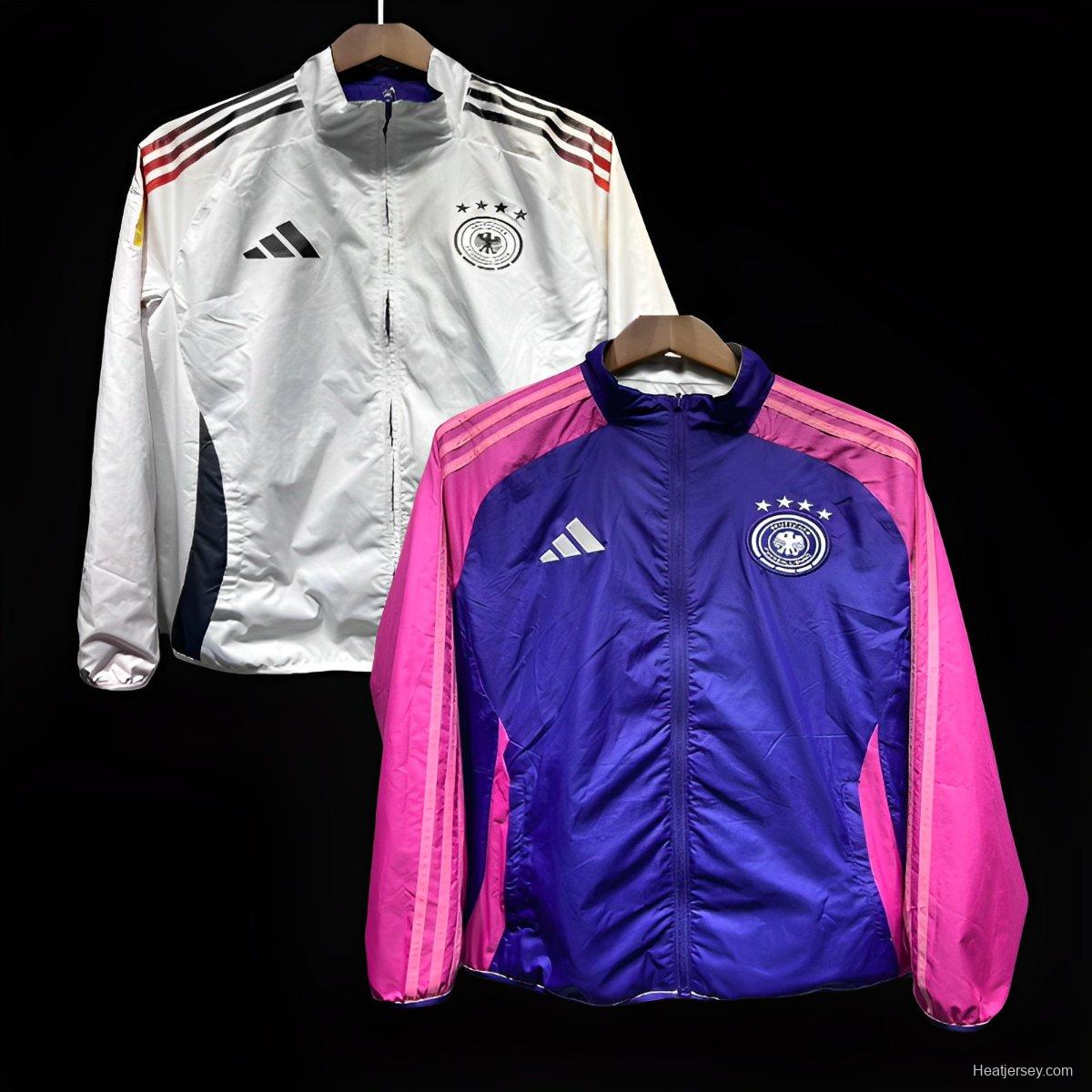 2024 Germany White/Purple Reversible Windbreaker